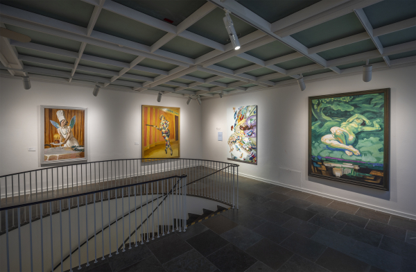 Installation view, J.F. Willumsen and Martin Bigum, Willumsens Museum, 2024, J.F. Willumsen and Martin Bigum, Som et møl mod flammen/ Like a moth to the flame, Willumsens Museum and Randers Kunstmuseum, Jan.-Oct. 2024, curated by Merete Sanderhoff