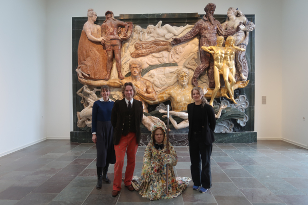 Curator Merete Sanderhoff, Martin Bigum and Director Lisbeth Lund, Willumsens Museum, 2024, J.F. Willumsen and Martin Bigum, Som et møl mod flammen/ Like a moth to the flame, Willumsens Museum and Randers Kunstmuseum, Jan.-Oct. 2024, curated by Merete Sanderhoff