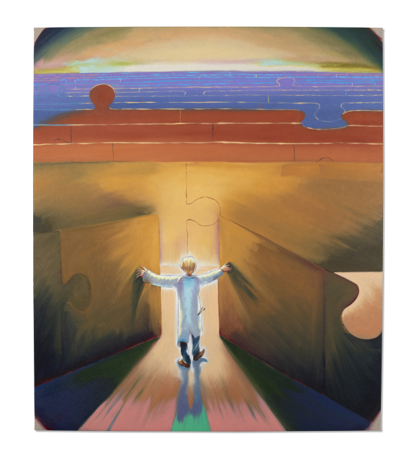 Fremtidsmusik, 100 x 110 cm, oil on canvas w. rabbitglue, 