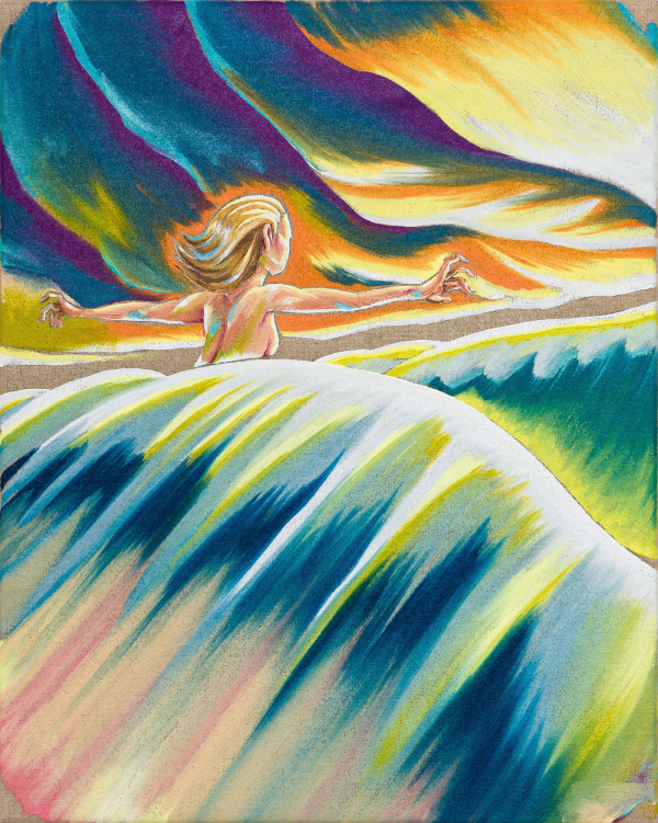 The Swell/ Dønningen, 50 x 45 cm, oil on canvas w. rabbitglue, 2024, private collection