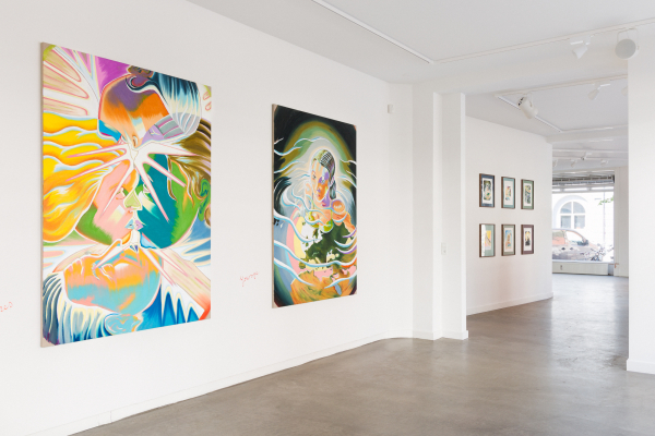 Installation view from Two Worlds, Hans Alf Gallery, Copenhagen, 2023, Two Worlds 2023-24 Hans Alf Gallery, Copenhagen, DK, plus When I paint...project room show in same gallery, 2024