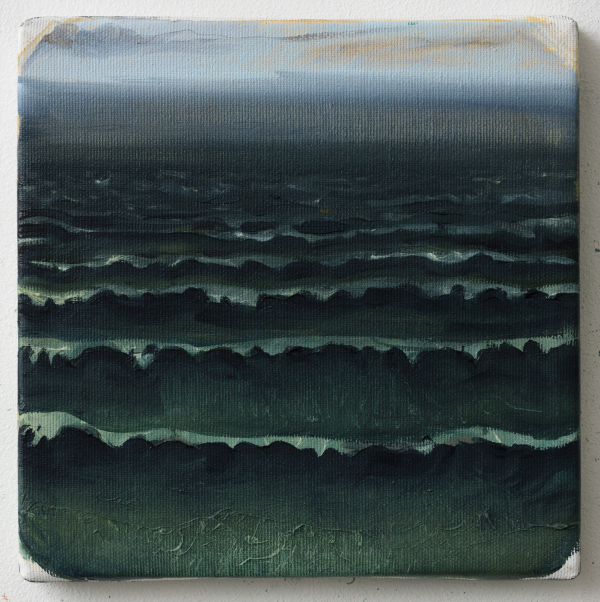 Jammerbugten (waves in the evening), Dk, 2014, Oil on canvas, 20 x 20 cm, private collection