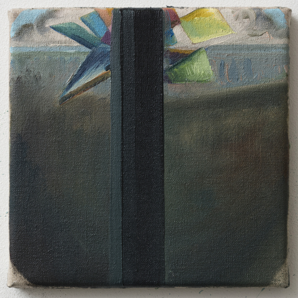 Rattling wind: Svinkløv Badehotel, room 28, 2014 Rattling wind: Svinkløv Badehotel, room 28, 2014, Oil on canvas w. rabbitglue, 20 x 20 cm, Hotel Nyborg Strand Collection, DK