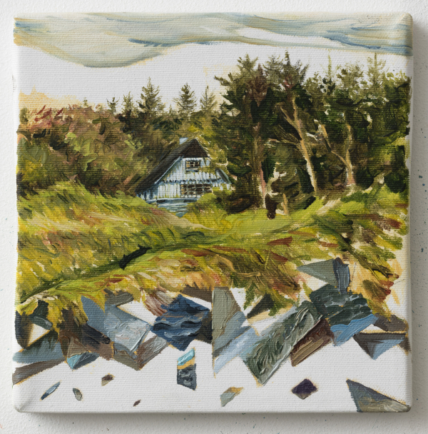 The Chef´s house behind Svinkløv Badehotel, Dk, 2013, Oil on canvas, 20 x 20 cm, Collection of Svinkløv Badehotel