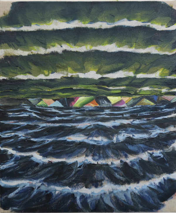 Tide and ebb, 2016 Tide and ebb, 2016, Oil on canvas w. rabbitglue, 30 x 25 cm, private collection