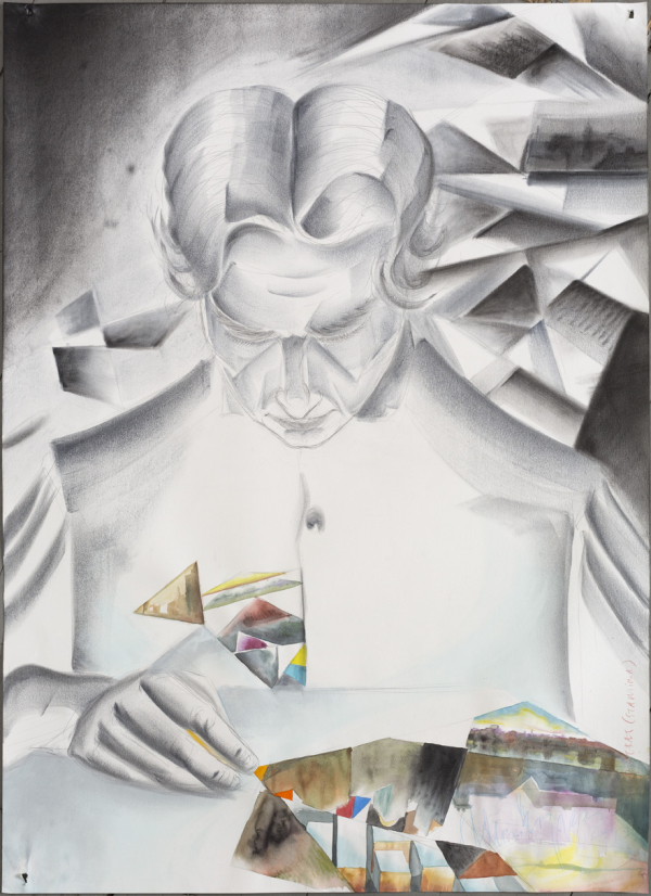 Selfportrait (Stamina) Selfportrait (Stamina), 70 x 100 cm, coal, pastel and crayon on paper, 2014-15, Arken-Museum of Modern Art