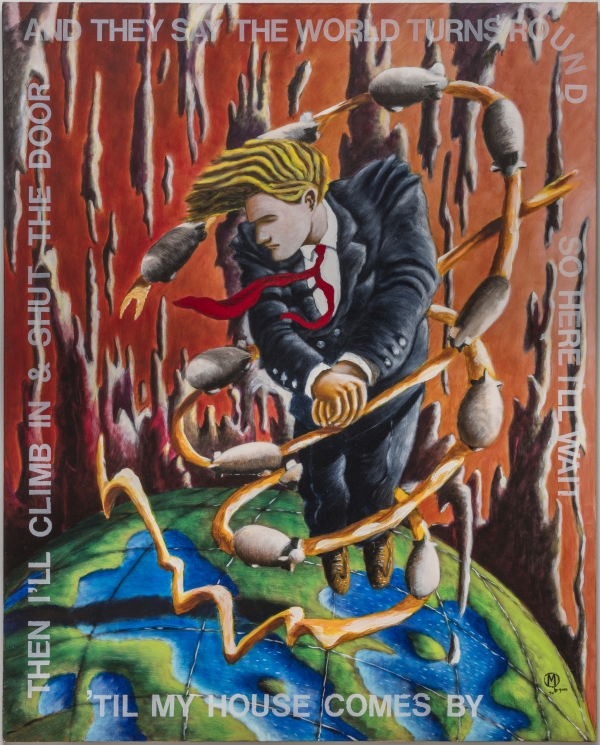 And they say/ the world turns around... And they say/ the world turns around..., 1990, 180 x 140 cm, acrylic on canvas, private collection