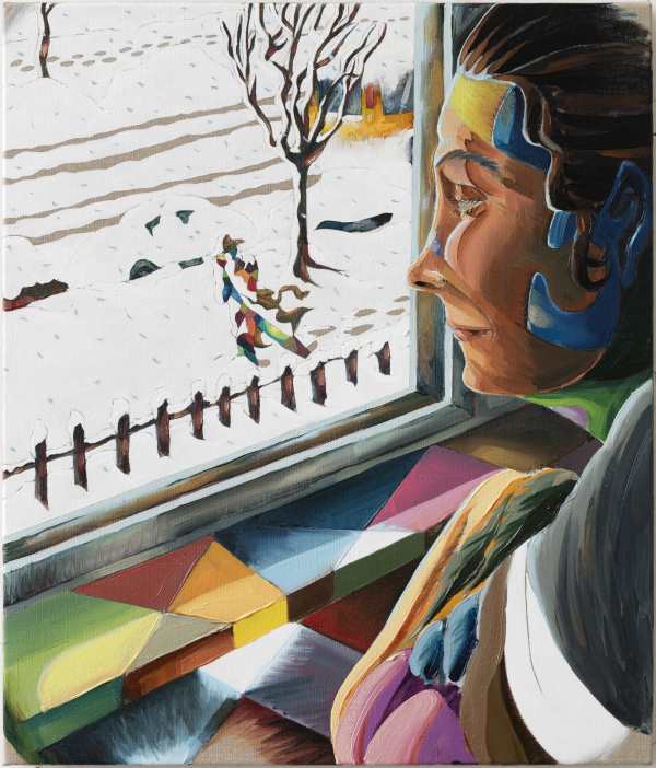 Witness Witness, 60 x 70 cm, oil on canvas with rabbit glue and gesso, 2017