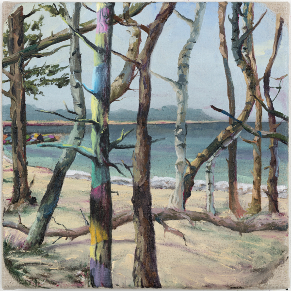 Summer day at Hornbæk Strand, DK, July 14th, 2017 Summer day at Hornbæk Strand, DK, July 14th, 2017, Oil on canvas w. rabbitglue, 30 x 30 cm, 2018, private collection
