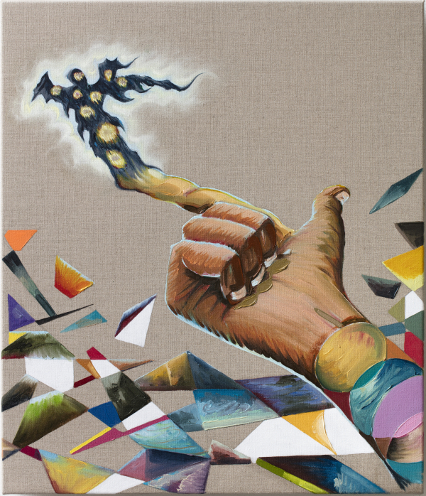 Geist Geist, 60 x 70 cm, oil on canvas with rabbit glue, 2017, New Carlsberg Foundation/ Marselisborg Gymnasium