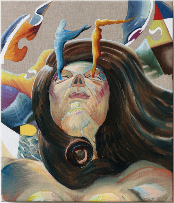 Solarstorm Solarstorm, 60 x 70 cm, oil on canvas with rabbit glue, 2017, New Carlsberg Foundation/ Marselisborg Gymnasium
