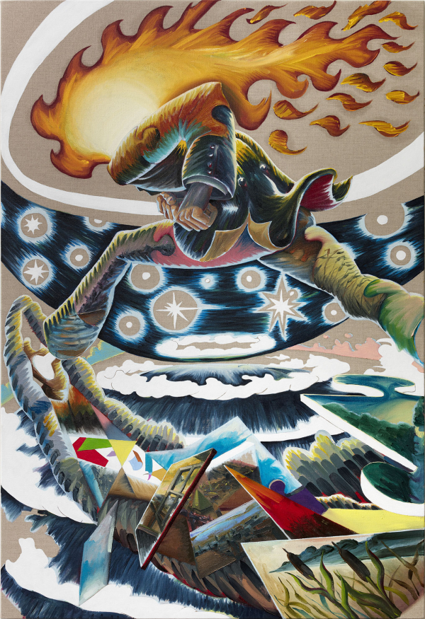 Head over heels Head over heels, 170 x 125 cm, oil on canvas w. rabbit glue, 2019, private collection