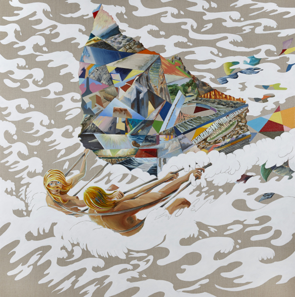 The Counterwave, 170 x 170 cm, oil on canvas with rabbit glue, 2015, Bornholm Art Museum