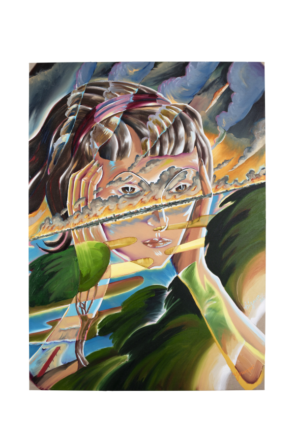 Youropa, 175 x 125 cm, oil on canvas w. rabbit glue, 2022, Art Basel Volta Youropa, 175 x 125 cm, oil on canvas w. rabbit glue, 2022, Art Basel Volta, Another World 2020-21