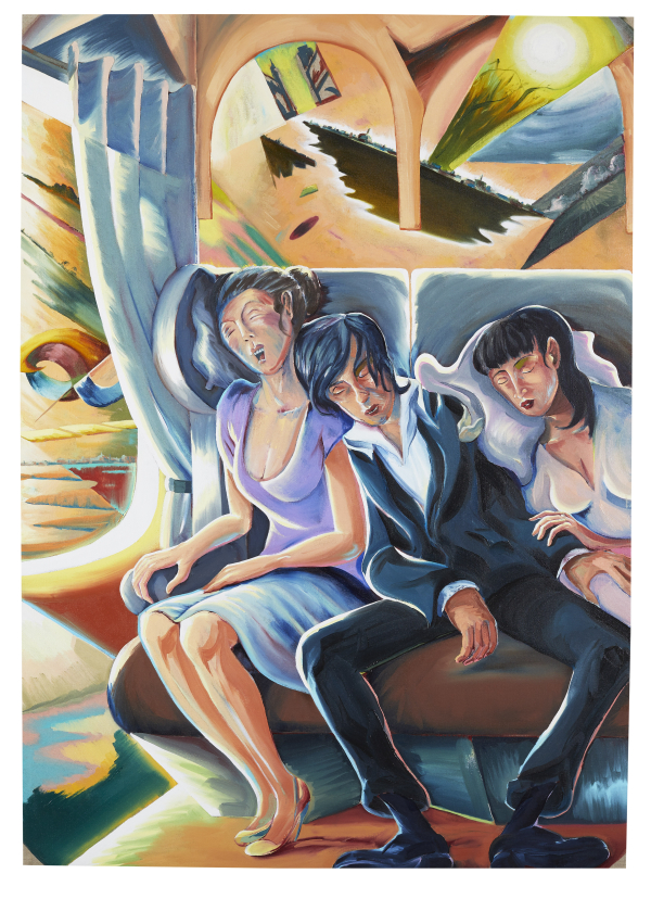Night Train, 175 x 125 cm, oil on canvas, w. rabbit glue 2021, private collection Night Train, 175 x 125 cm, oil on canvas, w. rabbit glue 2021, private collection, Another World 2020-21