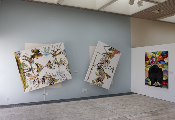 Installationview A Family and Wanderlust, Rotating paintings, Bornholm Art Museum, 2015