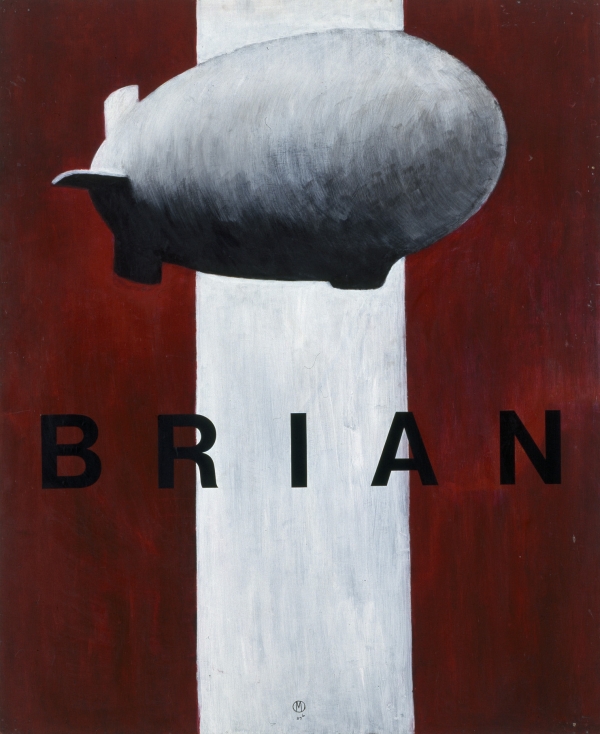 Brian Brian, 1989, 150 x 145 cm, acrylic on wood, Trapholt Kunstmuseum, DK