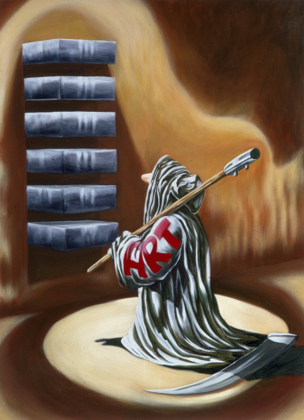 Radical Myth (Judd) Radical Myth (Judd), 1992, acrylic on canvas, 160 x 115 cm, Novo Nordic Art Collection, DK