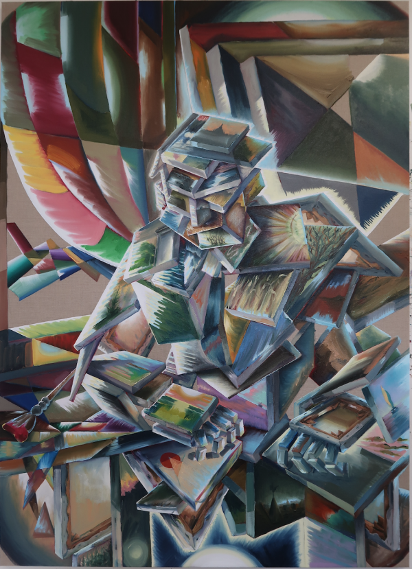 The old artist, 2020 The old artist, 2020, Oil on canvas w. rabbitglue, 180 x 145 cm