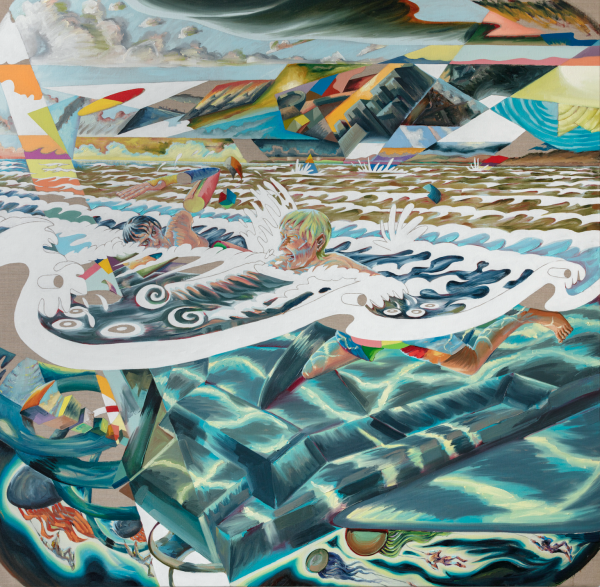 Friendship Friendship, 170 x 170 cm, oil on canvas w. rabbit glue, 2018-19, Trapholt Museum of Art, Denmark